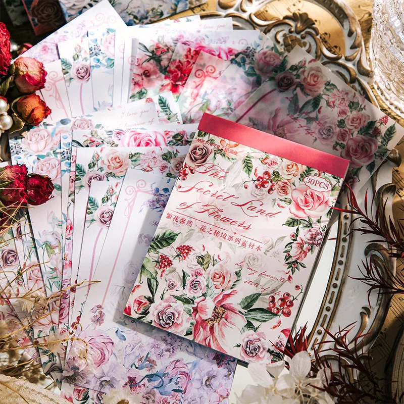 

4 Packs Total 120 Sheets Vintage Floral Fashion Memo Pad Set 82*115mm DIY Background Decoration Supplies Free Shipping