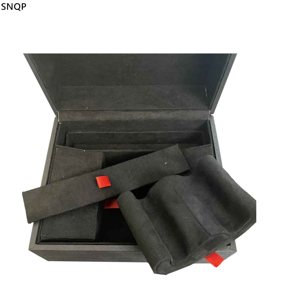 Factory Wholesale Black With Customized  Wooden Watch Box Luxury Brand With Papers Tag Card Can Customization 904L Watches Gift