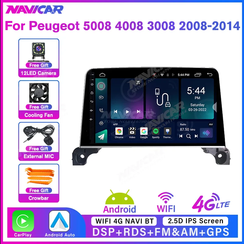 Автомобильный радиоприемник 2DIN Android 5008 для Peugeot 4008 3008 2008 2014-Автомобильный