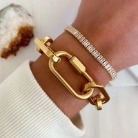 2020 luxury designer charm bracelets for women shiny crystal couple bracelet hiphoprock lovers zircon jewelry gift wholesale