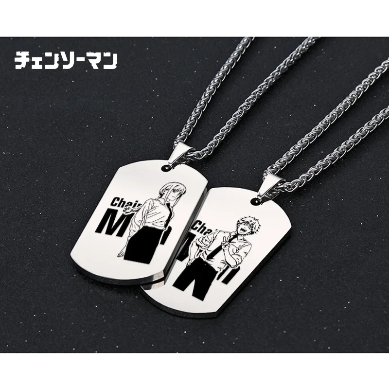 

Аниме бензопила Man Cos Power Reze Hayakawa Aki и т. д. Аксессуар ожерелье из титановой стали с подвеской для удостоверения личности