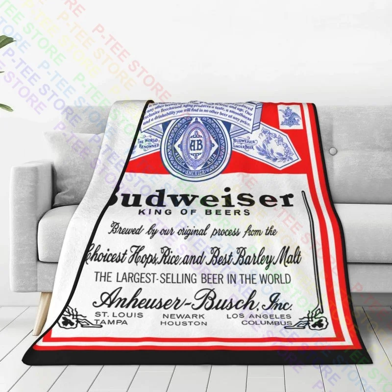 Одеяло с логотипом Budweiser Beer Bud, роскошное удобное дышащее одеяло для кемпинга