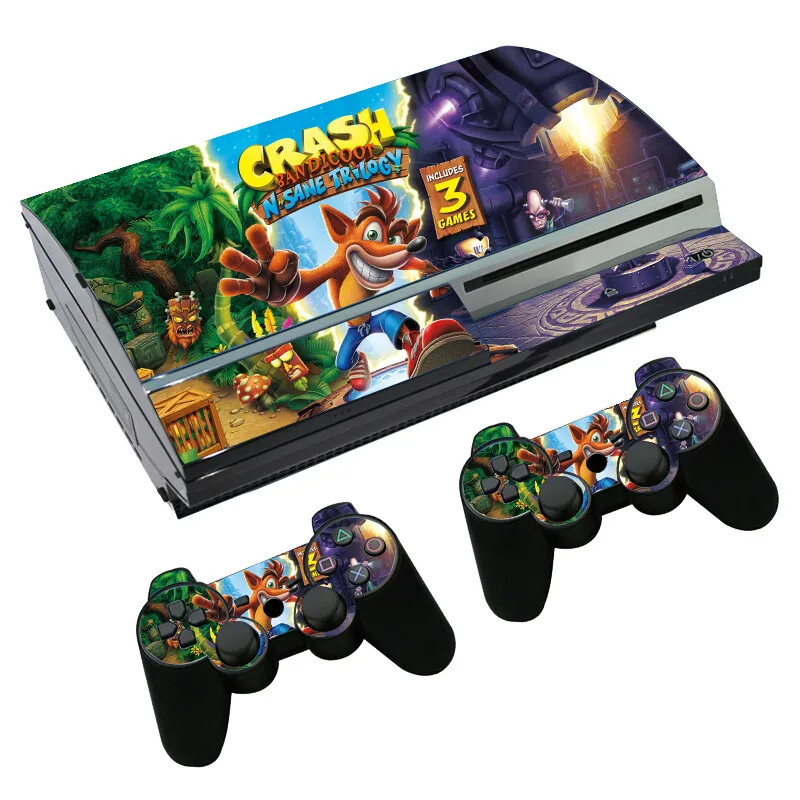 Crash Bandicoot-calcomanía de triología N Sane para PS3, pegatina de piel para consola de grasa y controladores, vinilo para PS3