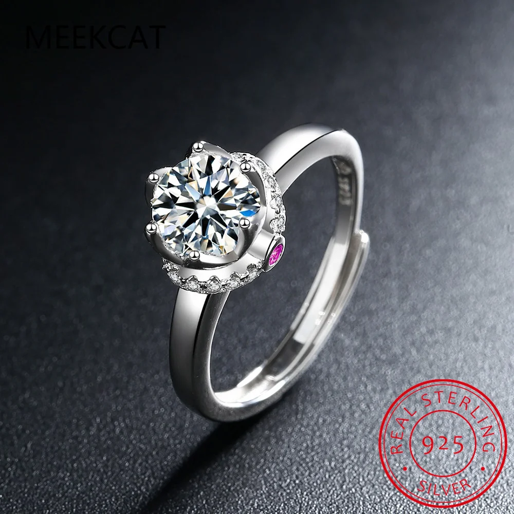 

5.0ct Moissanite Engagement Ring Women 14K White Gold Plated Lab Diamond Ring Sterling Silver Wedding Rings Fine Jewelry