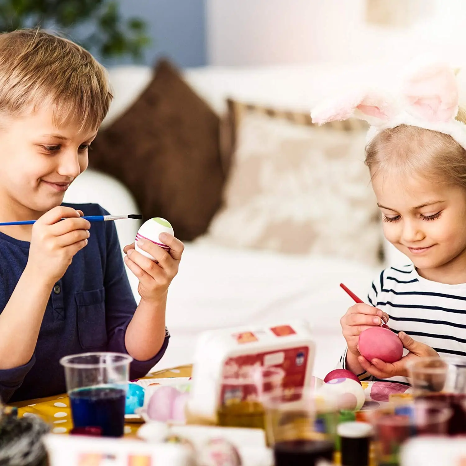 Пасхальный декор белые яйца из пенопласта пасхальвечерние чные принадлежности