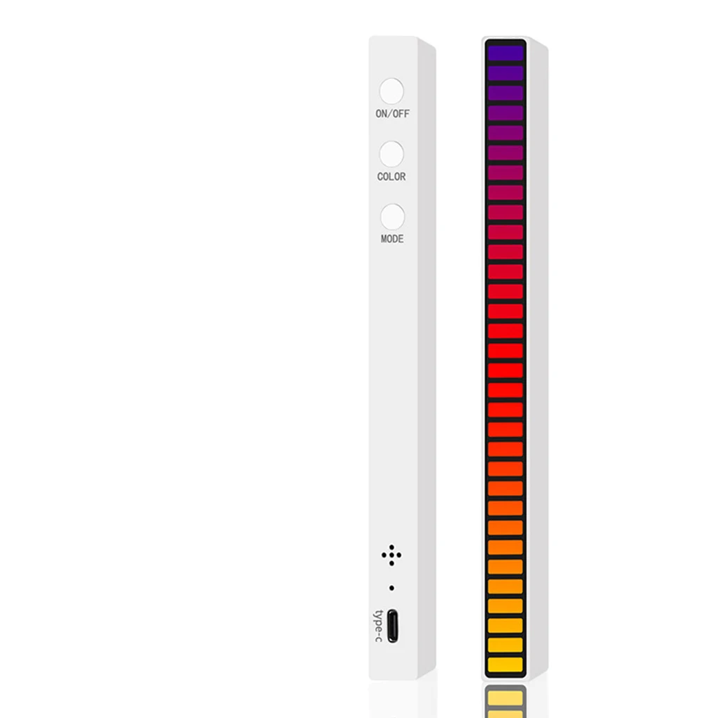 

Car Modern LED Bar Light Brighness Built-in Battery Microphone Voice Control Atomesphere Lights Strip Lamp Black