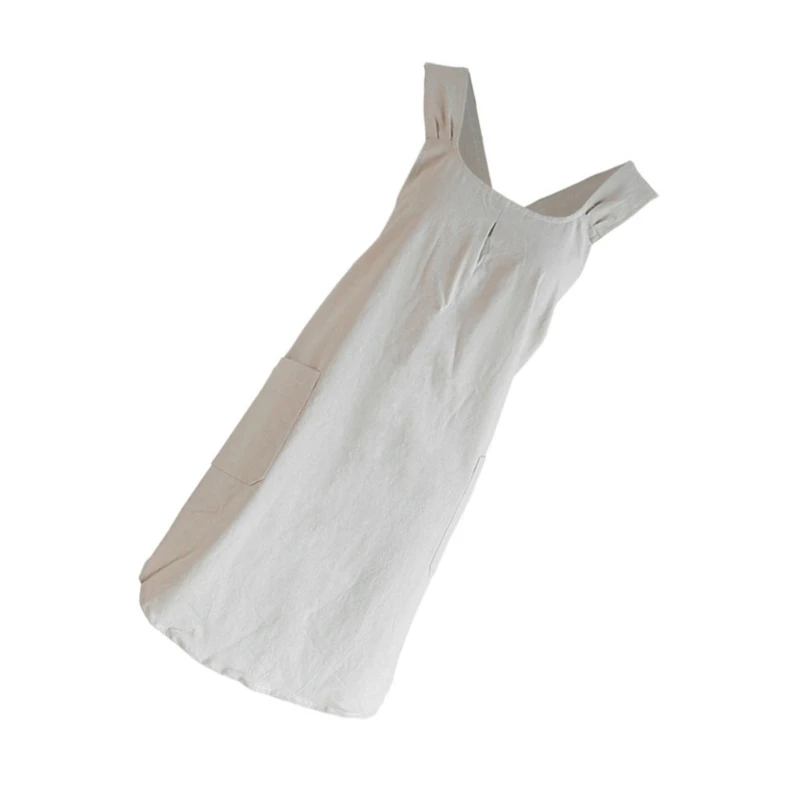 Удобный и легко чистящийся фартук из хлопка льна с перекрещенной спинкой