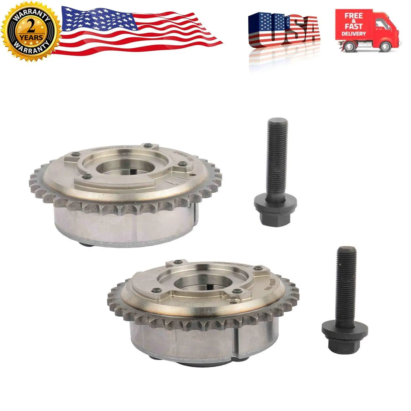 AP01 Pair Cam Phaser Sprocket for Toyota Venza Camry L4 13050-36011 Intake + Exhaust 130500V011 917258 130700V013 130700V010
