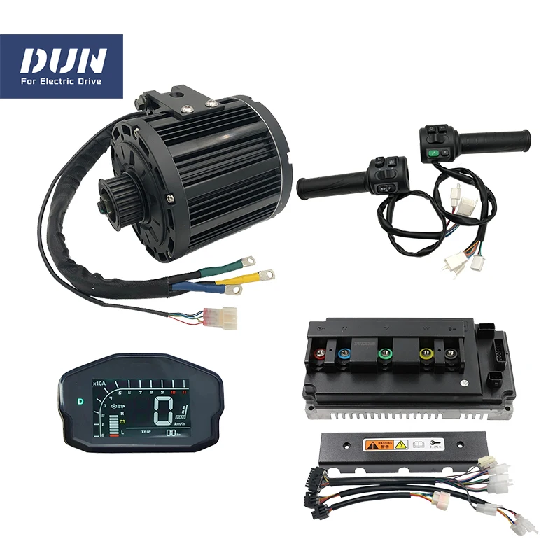 

QS138 90H 4000W Peak 13KW 6500RPM Mid-Drive PMSM Motor Kit with EM150 ECU Moped Controller DKD Display and T08 Throttle