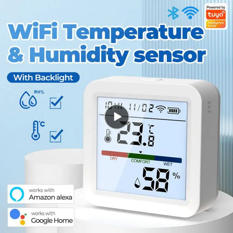 

Thermometer Convenient Backlight Support Smart Home Precise Shared Features Temperature Sensor Household Appliances Hygrometer