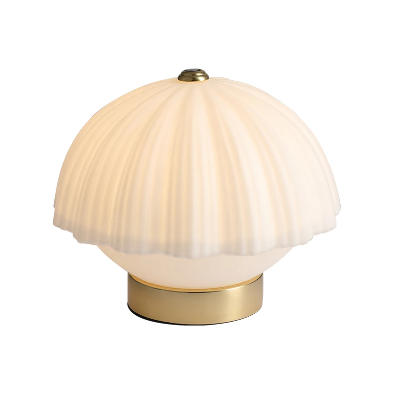 

Original design pingtou mushroom vintage study glass charging table lamp LED dimming bedroom atmosphere night light