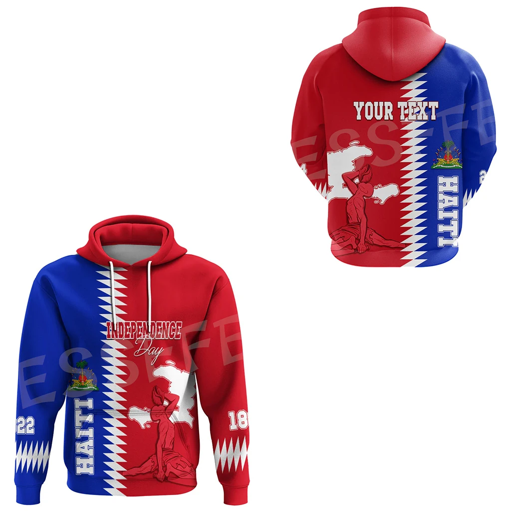 

Винтажный пуловер в стиле ретро с изображением флага страны Карибского моря и Гаити, тренировочный костюм, уличная одежда с принтом 3D, куртк...