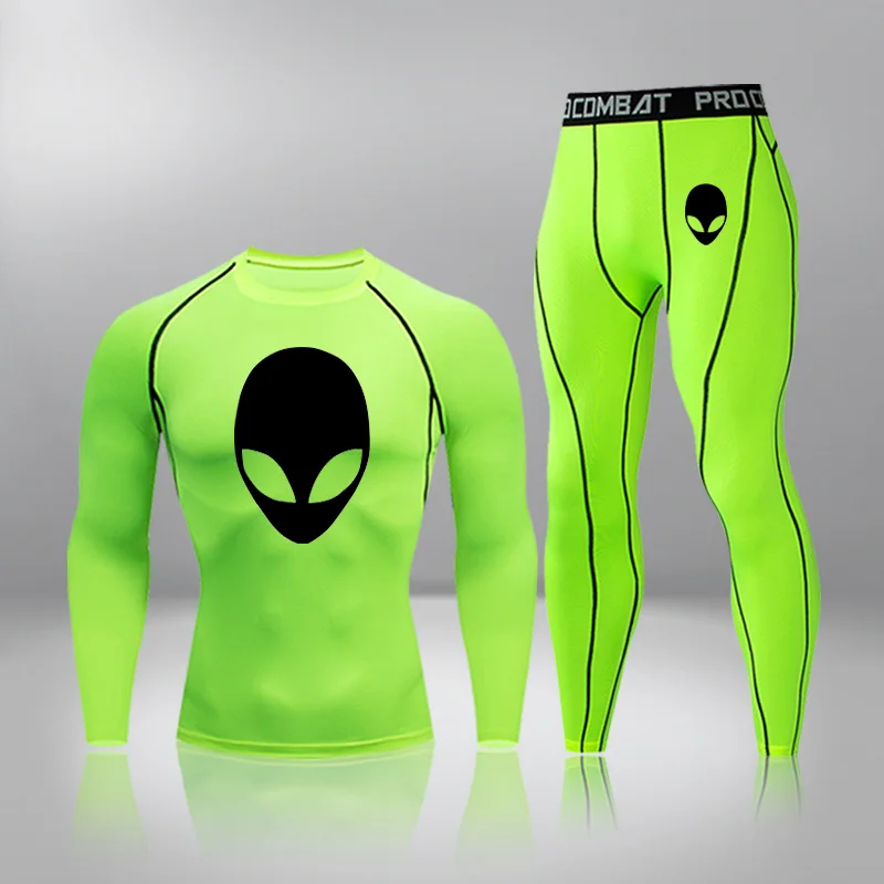 

Running Men's Thermal Underwear Underpants Kit Sports Compression Gym Clothing Tracksuit For Men Fitness Joggers Base Layer Set