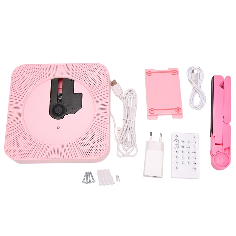 

Wall-Mounted CD Player Portable USB MP3 Music Player Remote Control Surround Sound FM Radio Stereo Speaker EU Plug