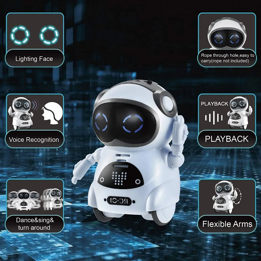 

Mini Children's Robot Can Talk Interactive Dialogue Voice Recognition Recording Singing and Dancing Storytelling Smart RobotToy