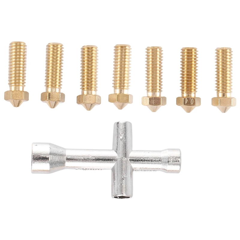 

8Pcs 0.2-1.2MM Extruder Print Head Nozzle Suitable For 1.75 Consumables Artillery 3D Printer
