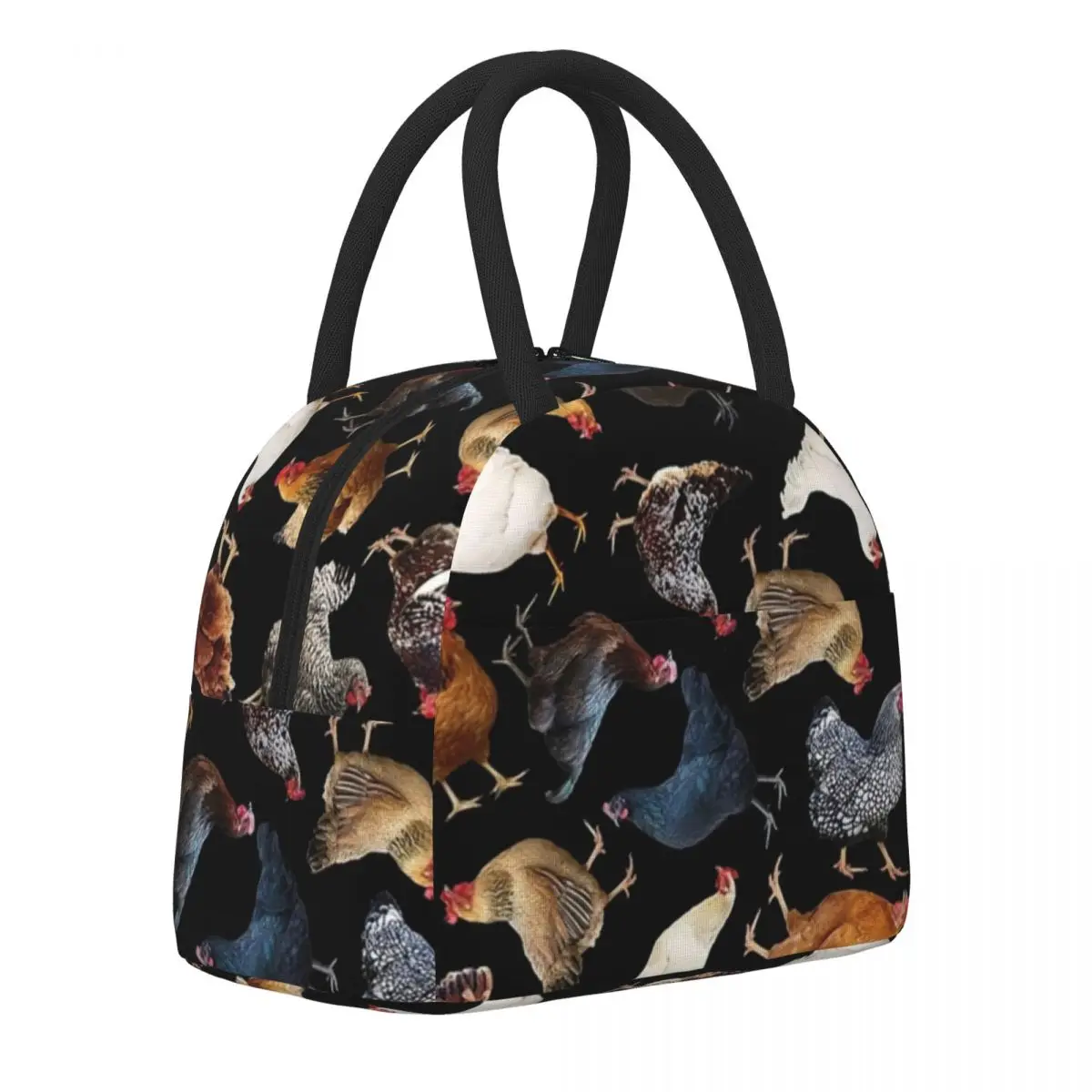 

Забавная сумка для ланча с цыплятами, Портативный Ланч-бокс унисекс, уличная сумка-холодильник для пикника с принтом, Термосумка из ткани Ок...