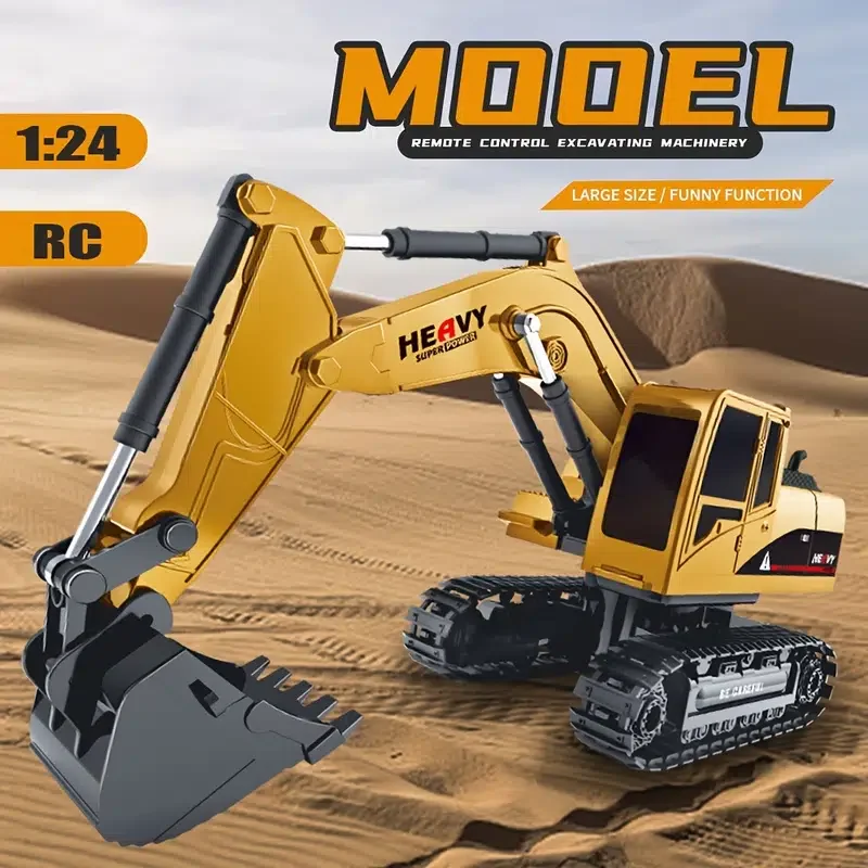 

6-канальный автомобиль с дистанционным управлением, двухсторонний вращающийся на 320 ° Радиоуправляемый экскаватор с подсветкой, утолщенная...