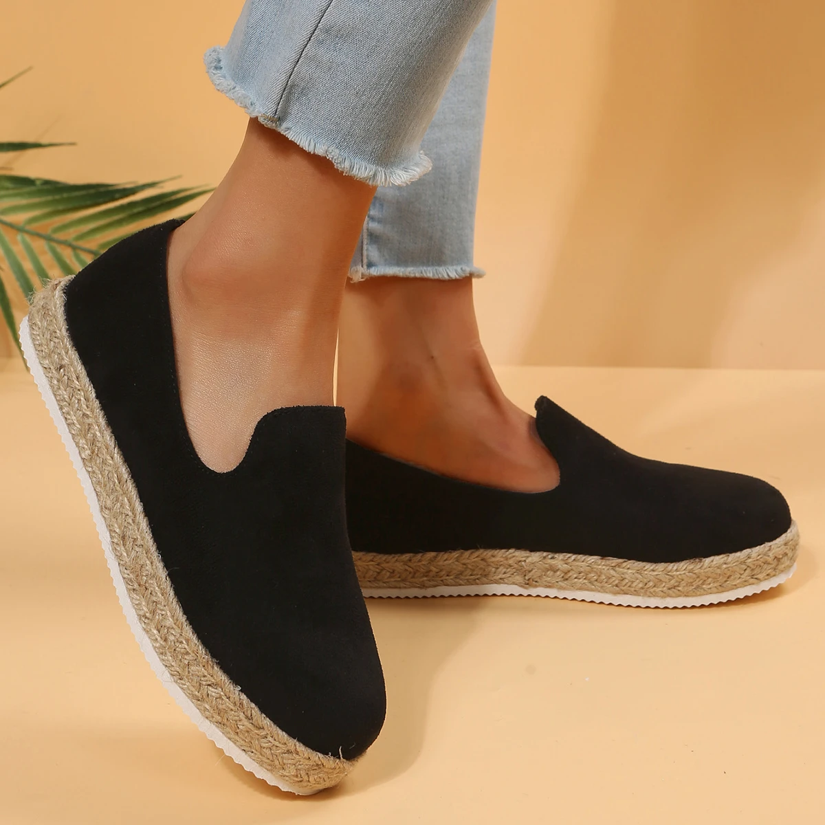 Лоферы женские холщовые с леопардовым принтом Нескользящие дышащие без застежки