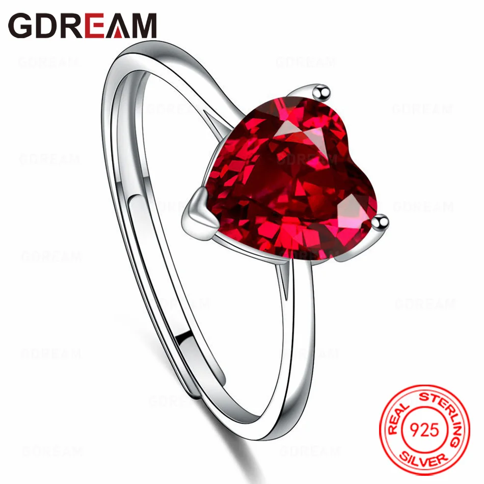 Фото Кольцо GDREAM из стерлингового серебра 925 пробы с цирконом, пятицветное, в свежем дизайне, женское, для помолвки №3