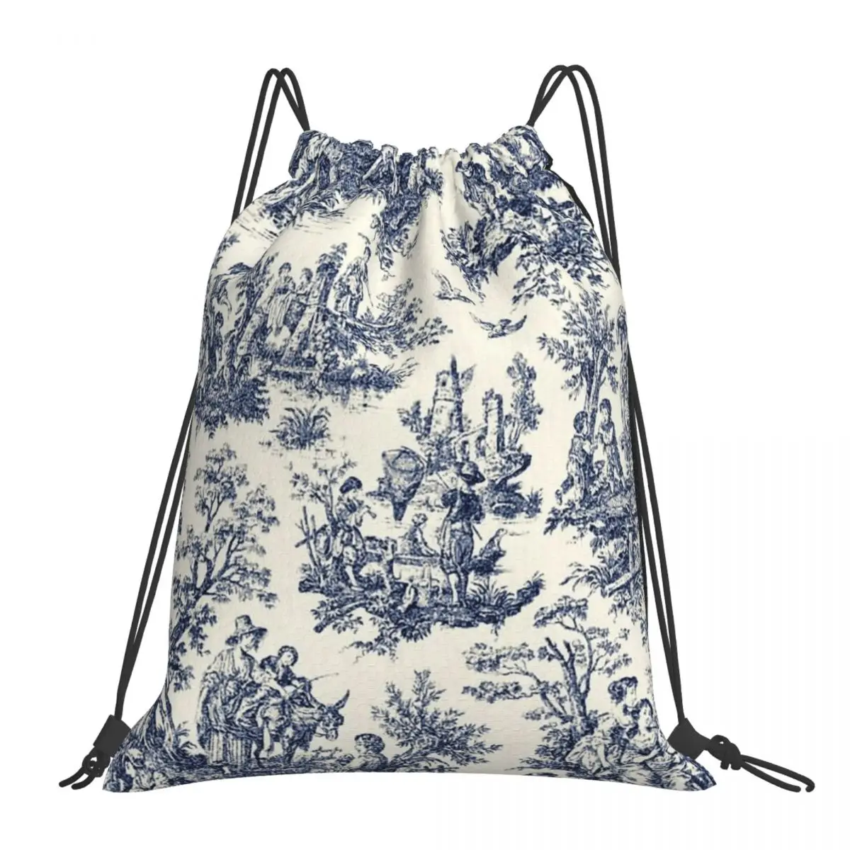 

Nomades Artsy Vintage Toile De Jouy Backpacks Fashion Portable Drawstring Bags Shoes Bag Book Bags For Man Woman Students