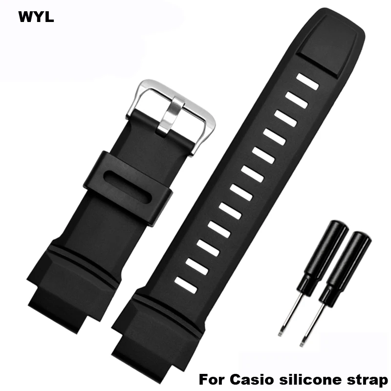 

Silicone Wrist Strap For Casio PROTREK PRG-260/270/550/250 PRW-3500/2500/5100 Replacement Black Bracelet 18mm Rubber WatchBands