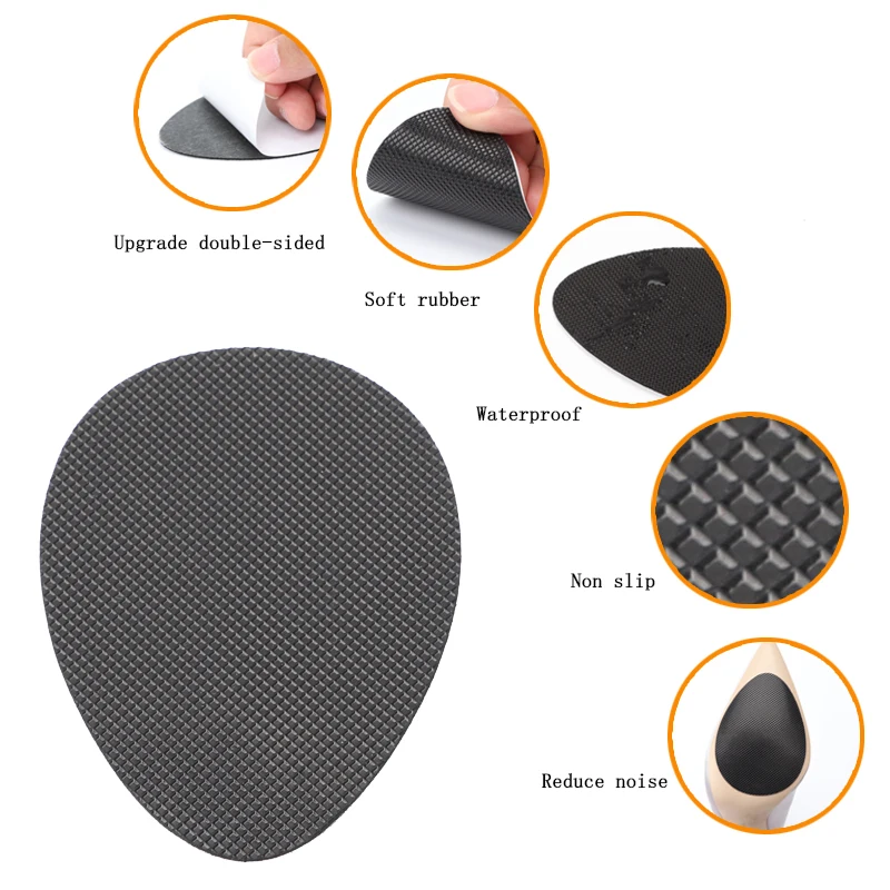 Woman high heel soles Protection pad self-adhesive Rubber mat Forefoot non-slip Wear-resistant sole protection pad 2 pcs/1 Pair images - 6