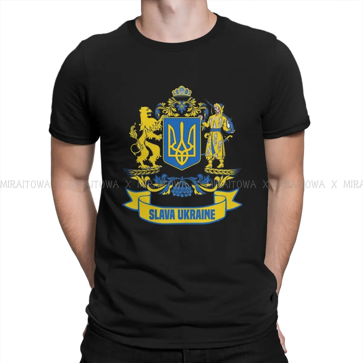 

Slava Ukraine Tshirt Graphic Men Tops Vintage Alternative Tees Streetwear Cotton Harajuku T Shirt