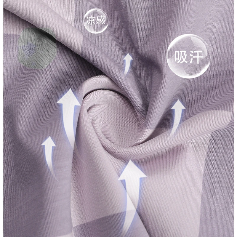 Pajamas For Women Thin Pure Cotton Cool Short-sleeved Trousers Two Piece Suit Summer Sleepwear Purple Grid Cute Style Loungewear