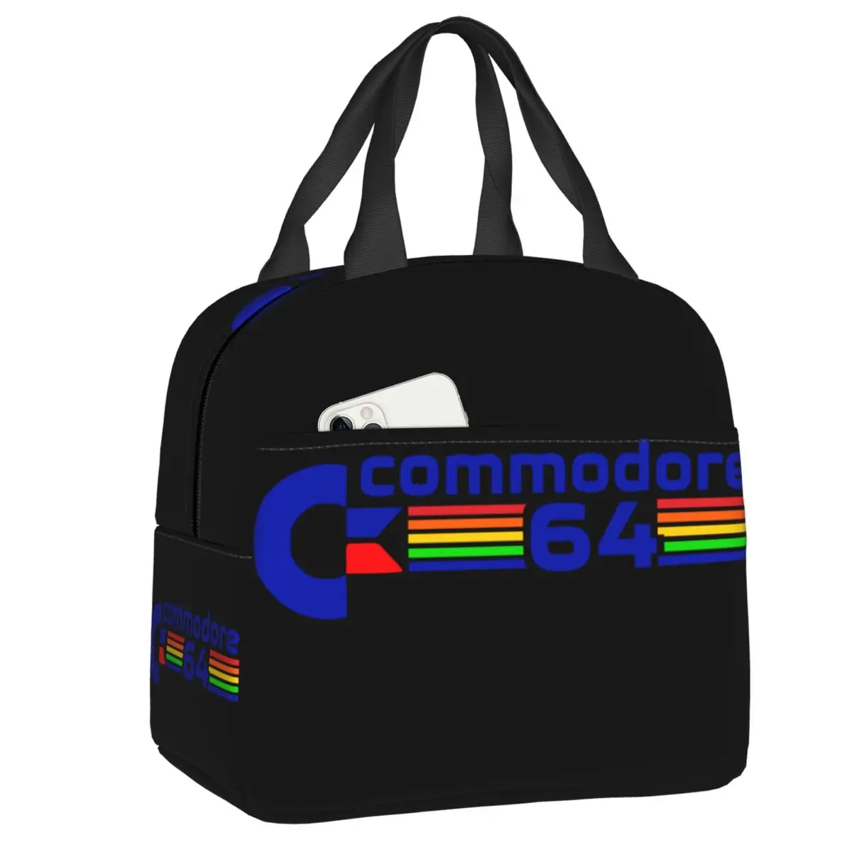

Personalized Custom Commodore 64 Insulated Lunch Bag for Outdoor Picnic Resuable Thermal Cooler Lunch Box Women Kids