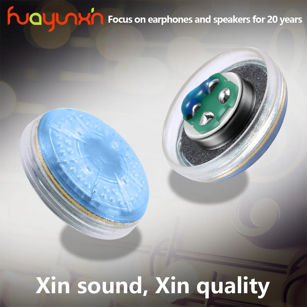 Фото Huayunxin 2 шт. 15,4 мм HIFI плоские наушники 80 Ом сильный магнит сабвуфер движущаяся катушка IEM динамик для наушников динамический драйвер №3