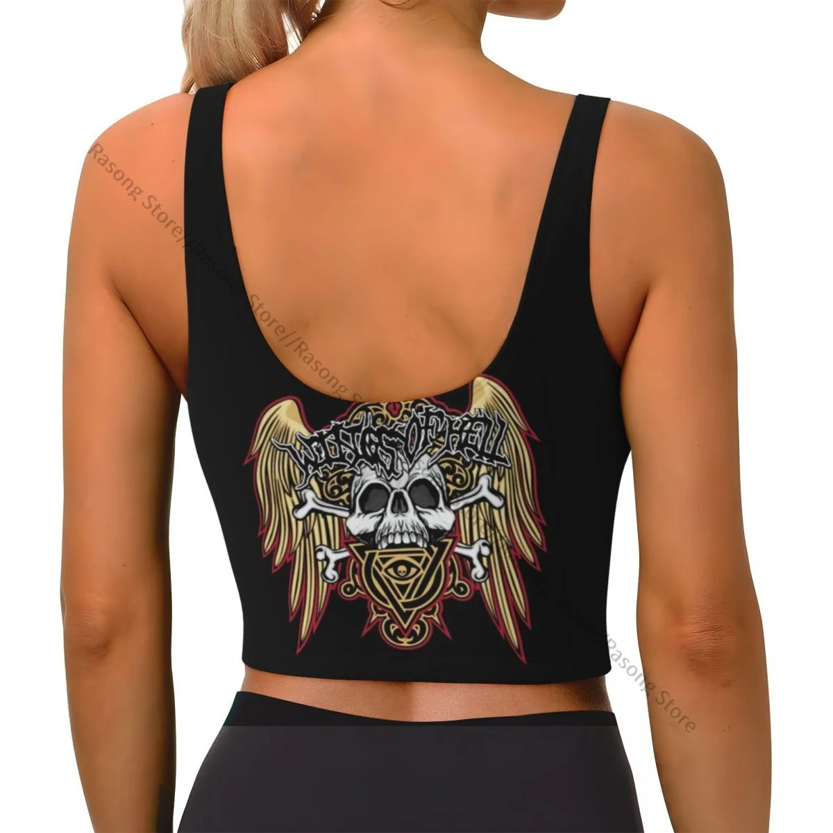 Женский сексуальный спортивный жилет готический с черепом гранж женская уличная