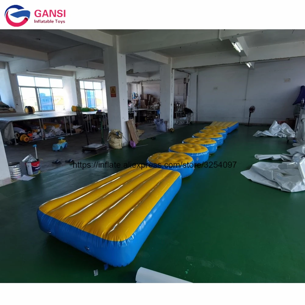 Коммерческий надувной водный мост 10 м Плавающий препятствия с воздушным насосом