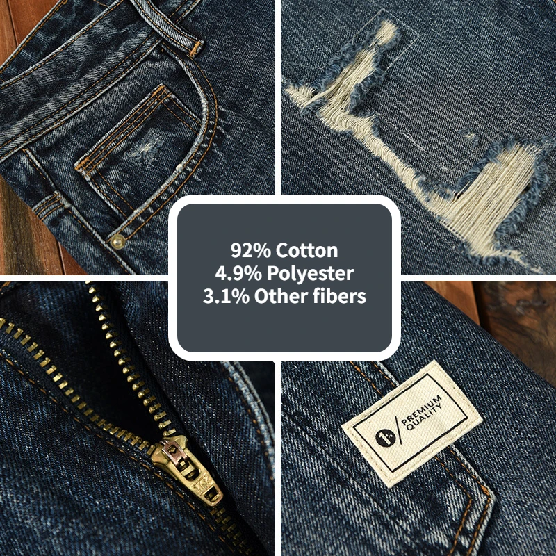 2023 Spring Summer New Casual Washed Jeans for Men Clothing Soft Cotton Streetwear Trousers Loose Oversize Ripped Jeans A5981