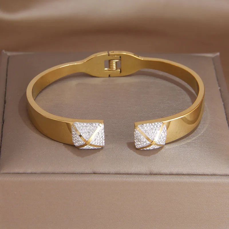 Классический браслет с буквами M из нержавеющей стали для женщин ажурные