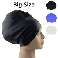 silicone super large swimming cap long hair waterproof big size swim hat water sports swimming accessories equipments