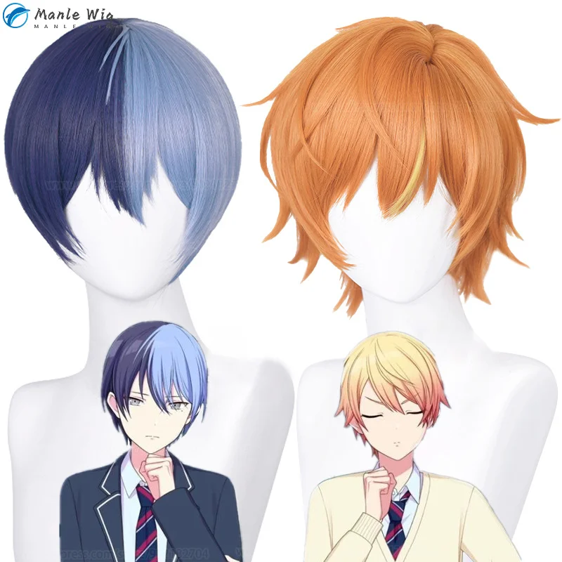 Парик Aoyagi Toya Shinonome Akito для косплея, термостойкие волосы, яркий отряд плохих волос, мужские Аниме на Хэллоуин, с шапочкой