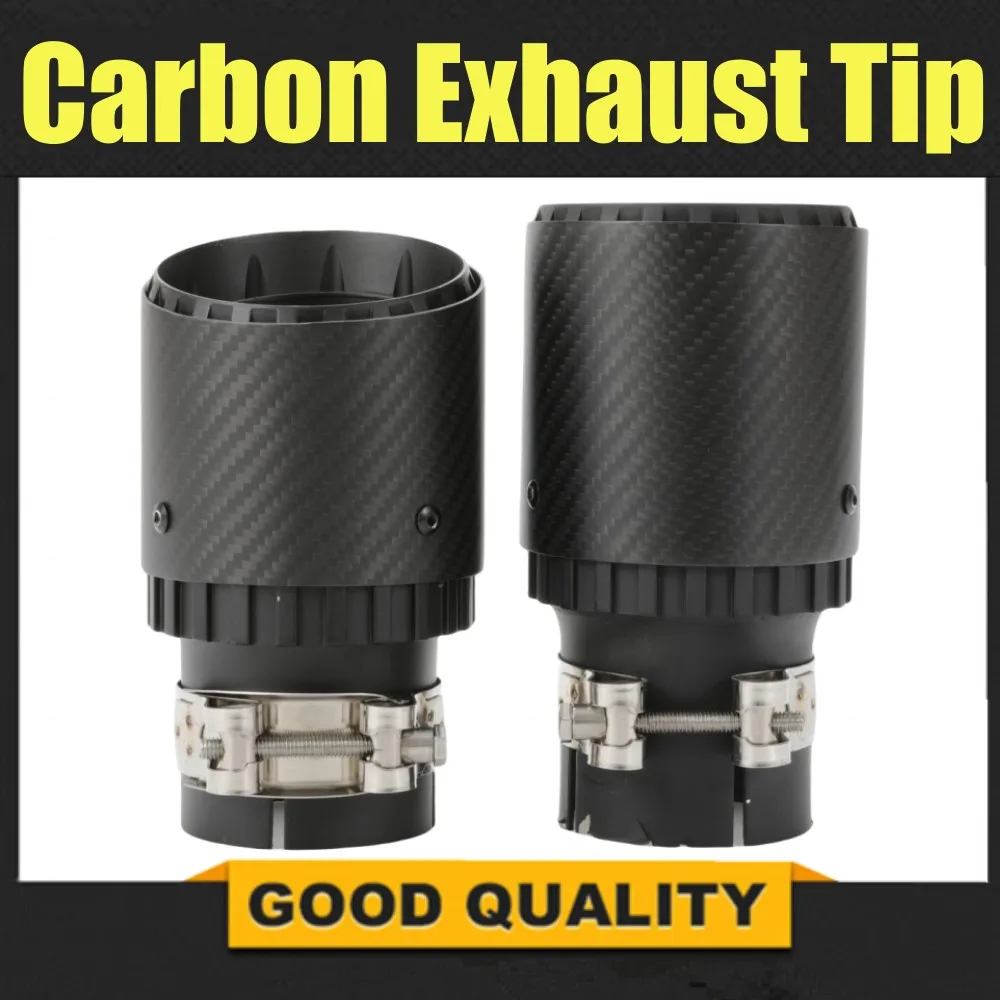 

Глушитель выхлопной трубы, глушитель из алюминиевого сплава с черным углеродным волокном 89/101 мм, универсальная модификация автомобиля