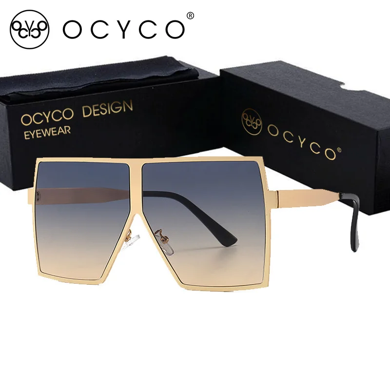 

2022 Fashion Oversized Metal Square Sunglasses Men Luxury Large Sun Glasses Women Lady Shades Oculos Retro De Sol UV400 Eyewear