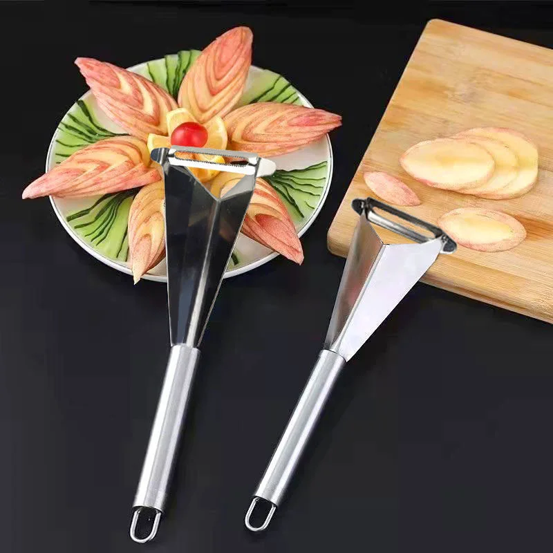 

Stainless Steel Grater Slicer Peeler Fruits Carving Knife Carrot Vegetable Fruits Melon Triangle Push Knife Home Kitchen Gadgets