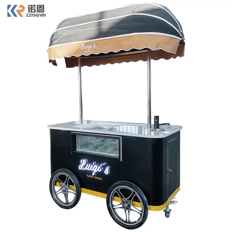 Тележка для мороженого продажа Gelato тележка Push закусок хот-догов