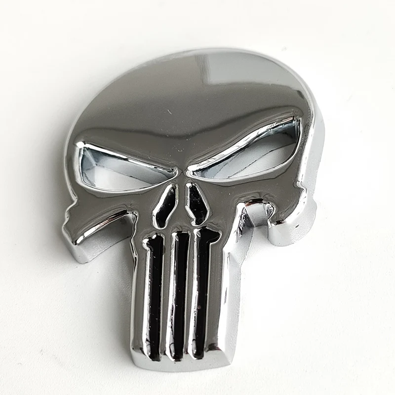 

Крутой металлический 3d-стикер в виде черепа для автомобиля, наклейка для автомобиля, декоративные аксессуары