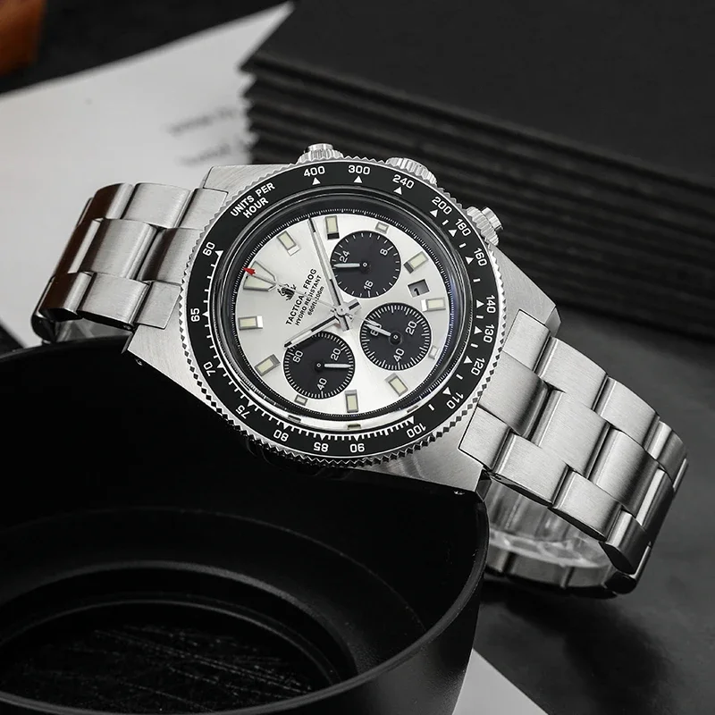 Тактические мужские часы с хронографом Frog 41 мм VS75 солнечные кварцевые