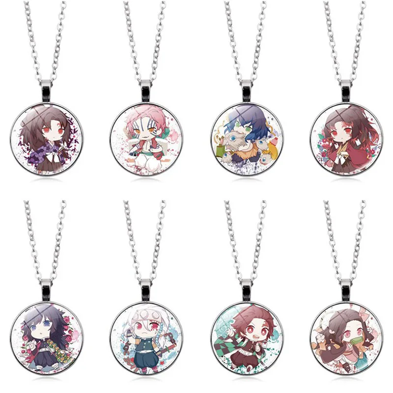 

Anime Demon Slayer Cartoon Character Necklace Jewel Pendant Kimetsu No Yaiba Tanjirou Nezuko Necklace Men Women Gift Accessories