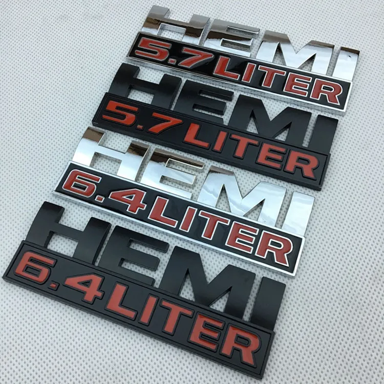 Фото Эмблема HEMI 5.7L 6.4L для Dodge Ram 1500 2500 Challenger Charger, наклейка-логотип на боковое крыло автомобиля, аксессуары для экстерьера авто №4