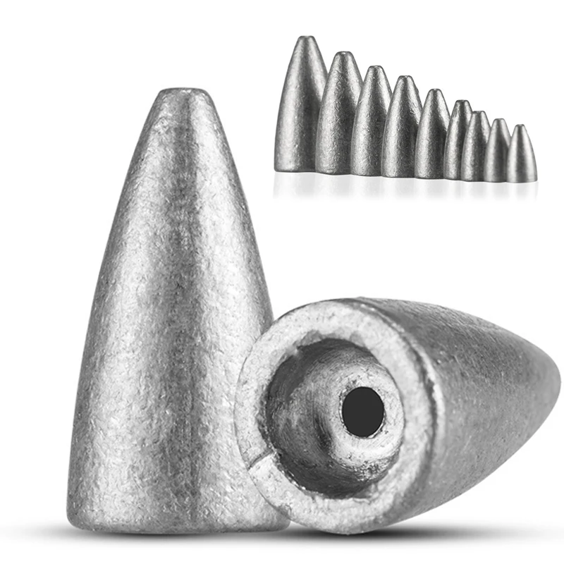 10 шт./лот рыболовная пуля грузило в форме пули 7 размеров для кренка рыболовные