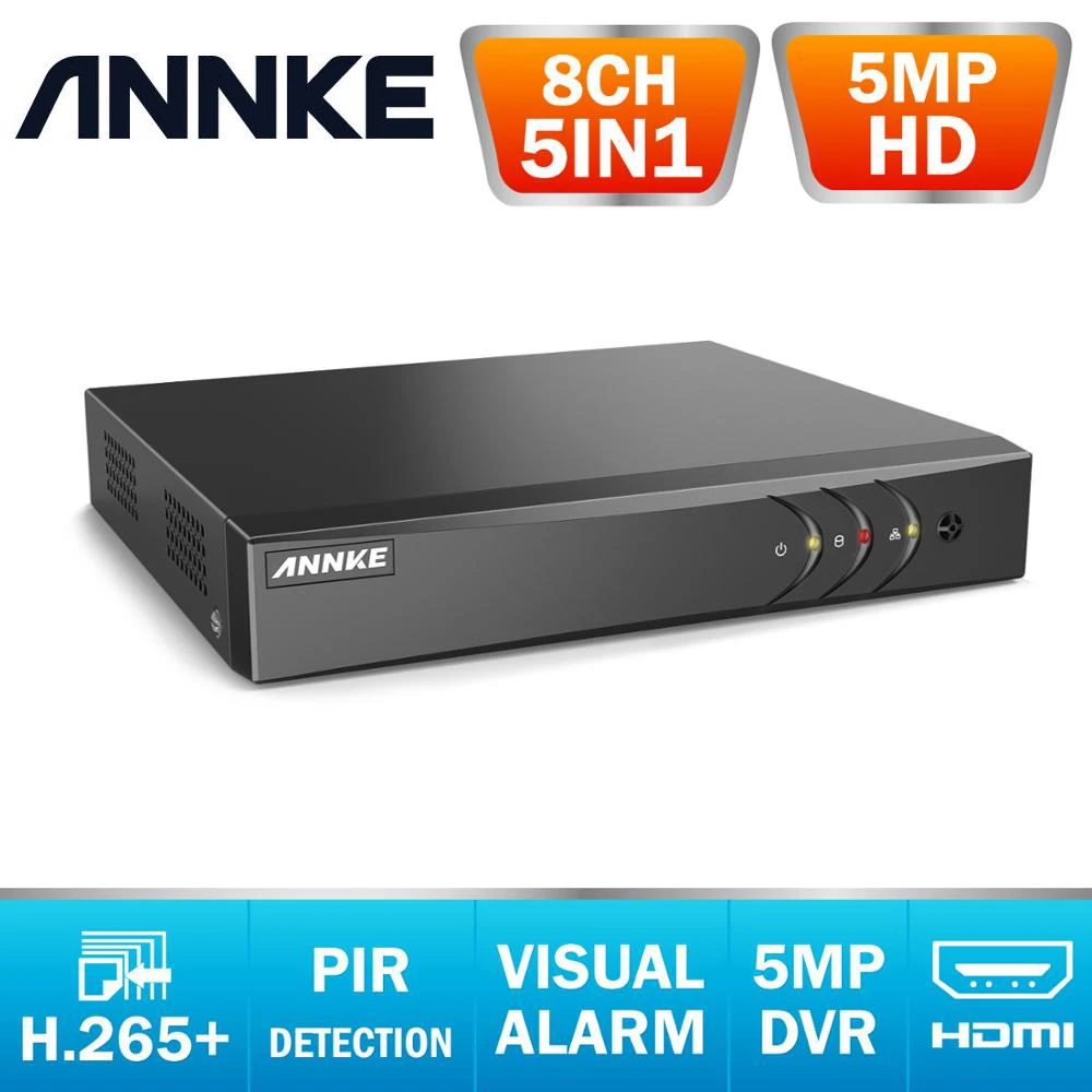 ANNKE 8CH 5MP Lite 5in1 HD TVI CVI AHD IP безопасности DVR рекордер H.265 + видео запись Электронная почта оповещения Обнаружение движения ANNKE 8CH 5MP Lite 5in1 HD TVI CVI AHD IP безопасности DVR рекордер H.265 + видео запись Электронная почта оповещения Обнаружение движения