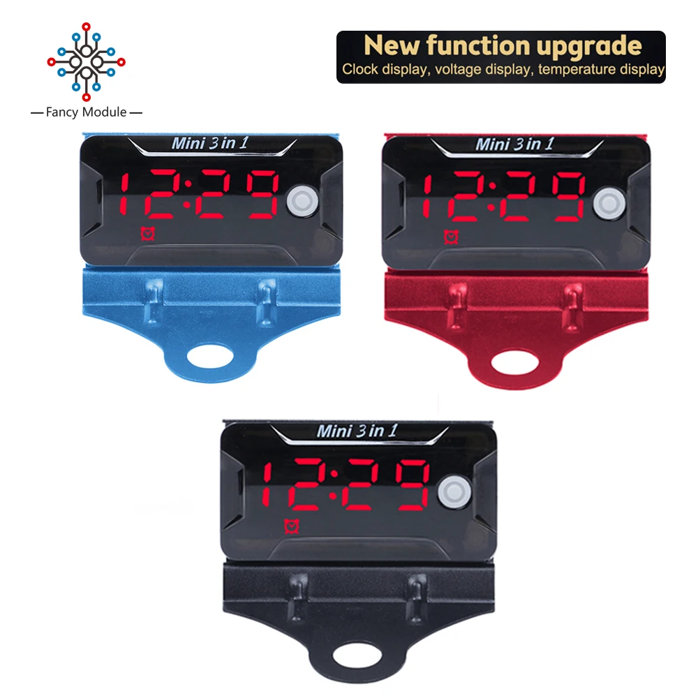 

Измеритель напряжения DC8-150 в, часы, температура 3 в 1, Водонепроницаемый Многофункциональный переключаемый 2-проводной цифровой дисплей, изм...