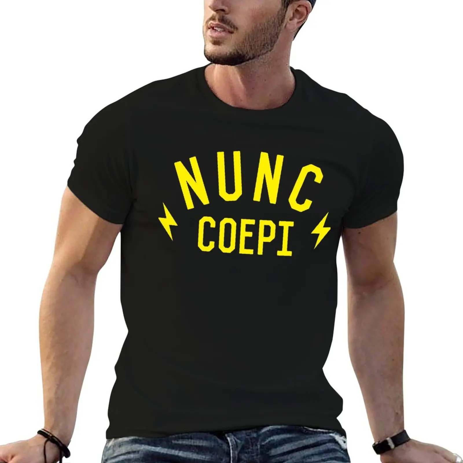 Фото Футболка Nunc Coepi, хлопковая футболка, набор футболок, мужские однотонные футболки с принтами, футболка №1