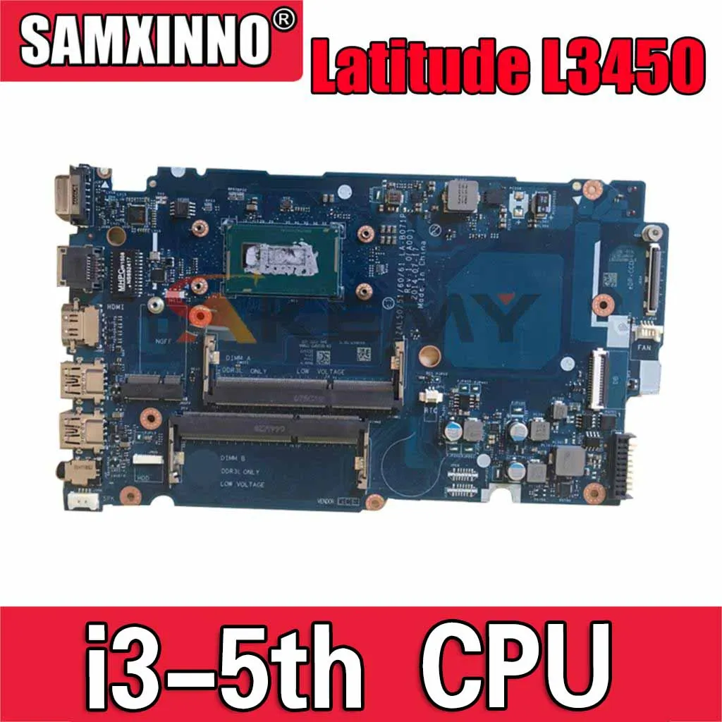 

Оригинальная материнская плата для ноутбука DELL Latitude L3450 i3-5th, системная плата для центрального процессора CN-068RW5 068RW5 LA-B071P DDR3